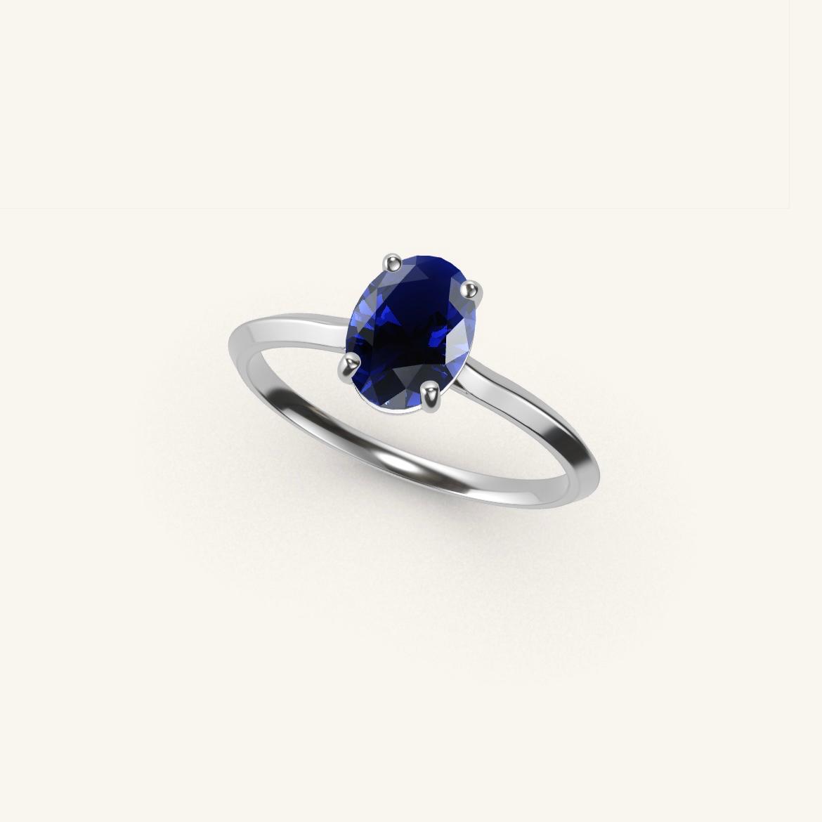 Île Saint-Louis - Oval Sapphire - 0.7 carat - White Gold