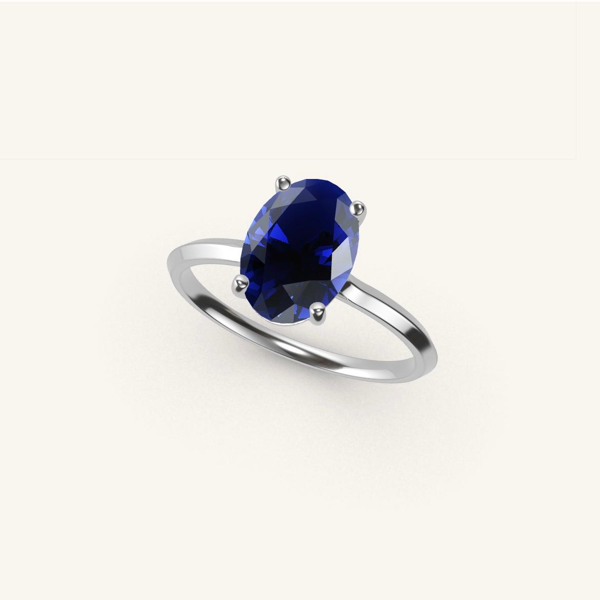 Île Saint-Louis - Oval Sapphire - 1.4 carat - White Gold