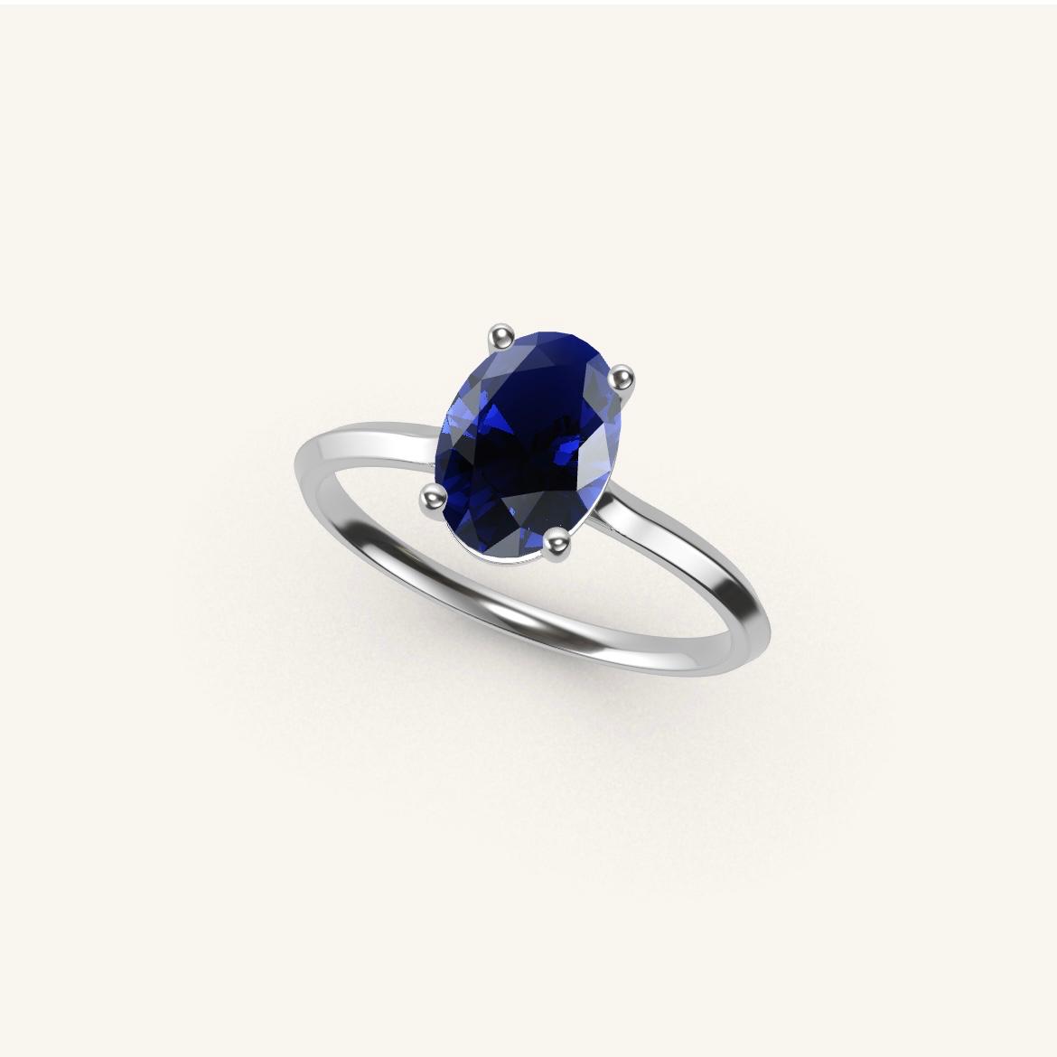 Île Saint-Louis - Oval Sapphire - 1 carat - White Gold