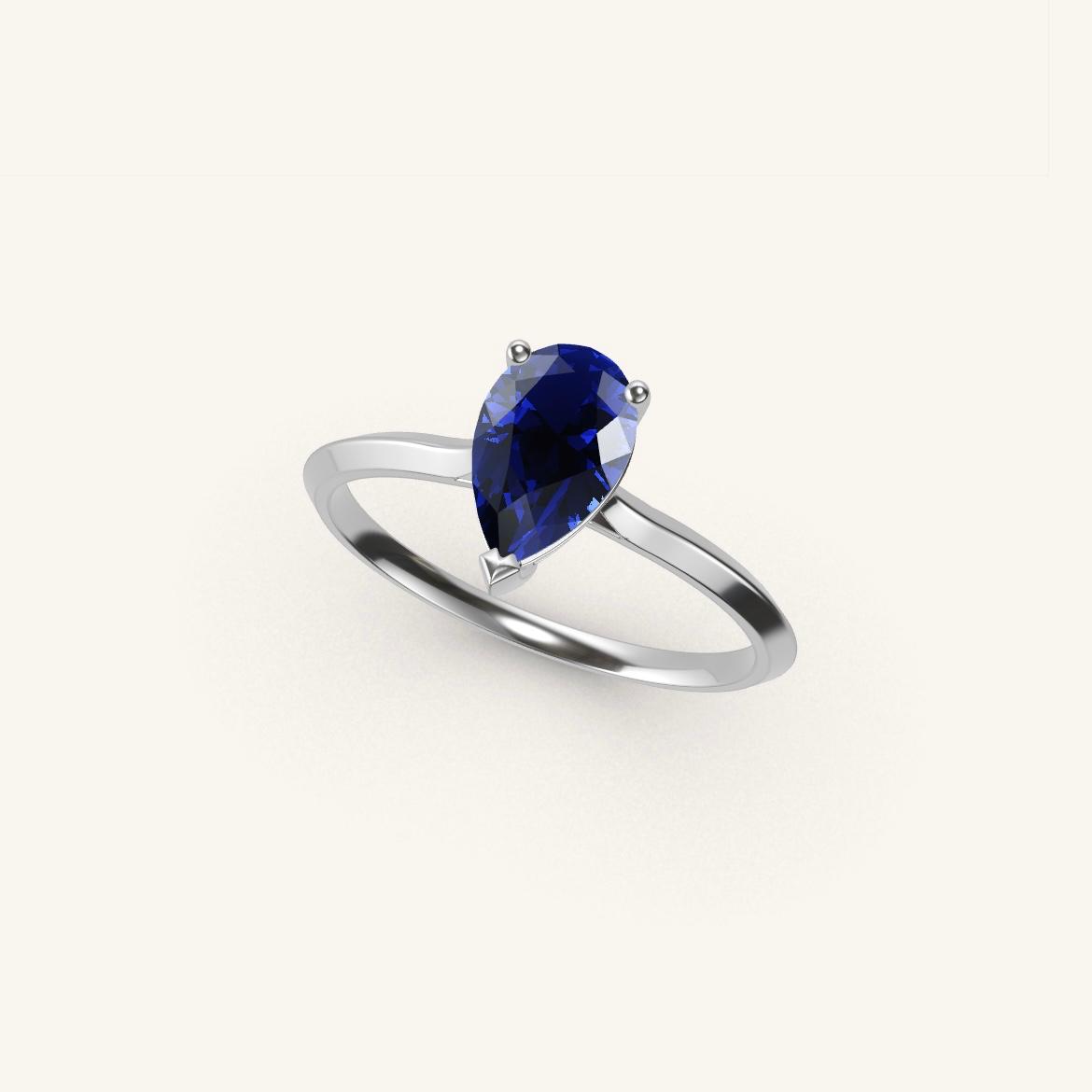 Île Saint-Louis - Pear Sapphire - 0.7 carat - White Gold