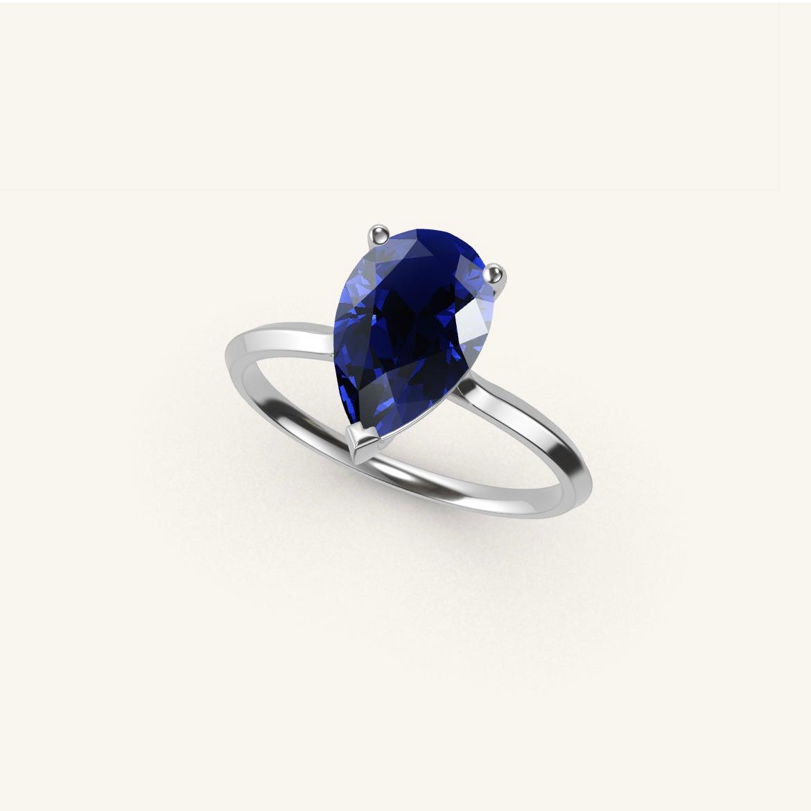 Île Saint-Louis - Pear Sapphire - 1.4 carat - White Gold