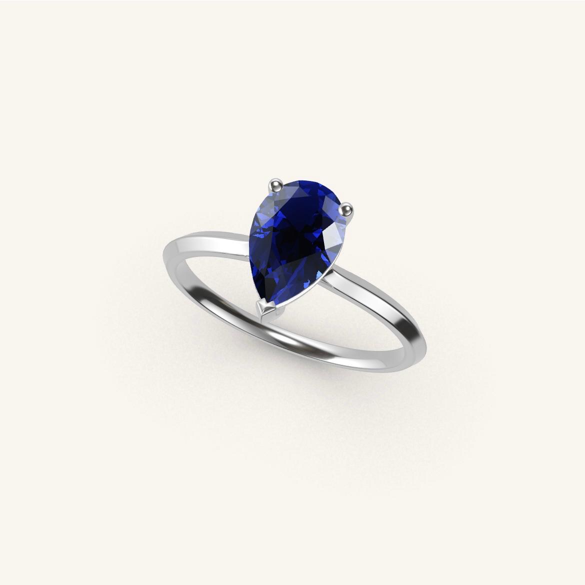 Île Saint-Louis - Pear Sapphire - 1 carat - White Gold