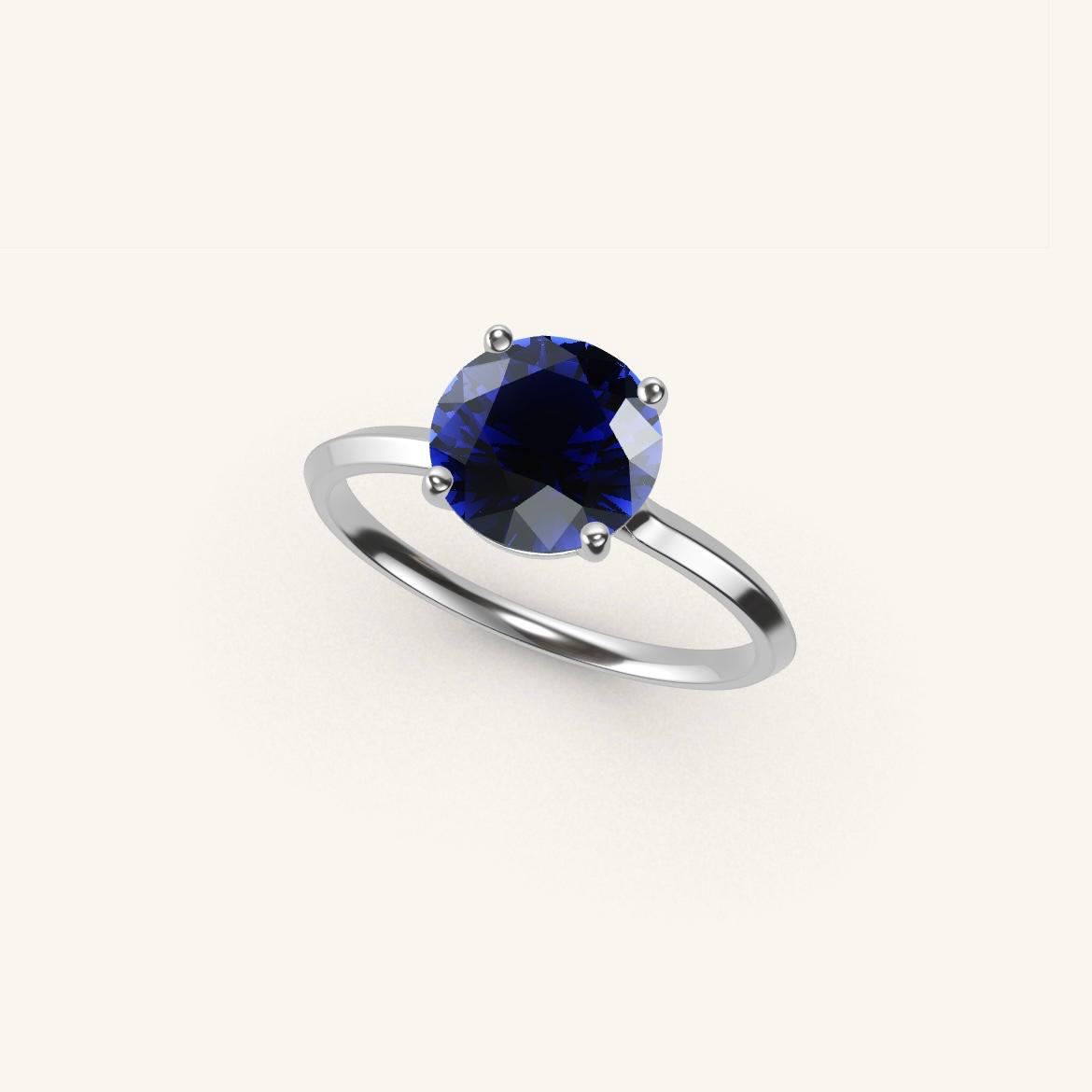 Île Saint-Louis - Round Sapphire - 1.4 carat - White Gold