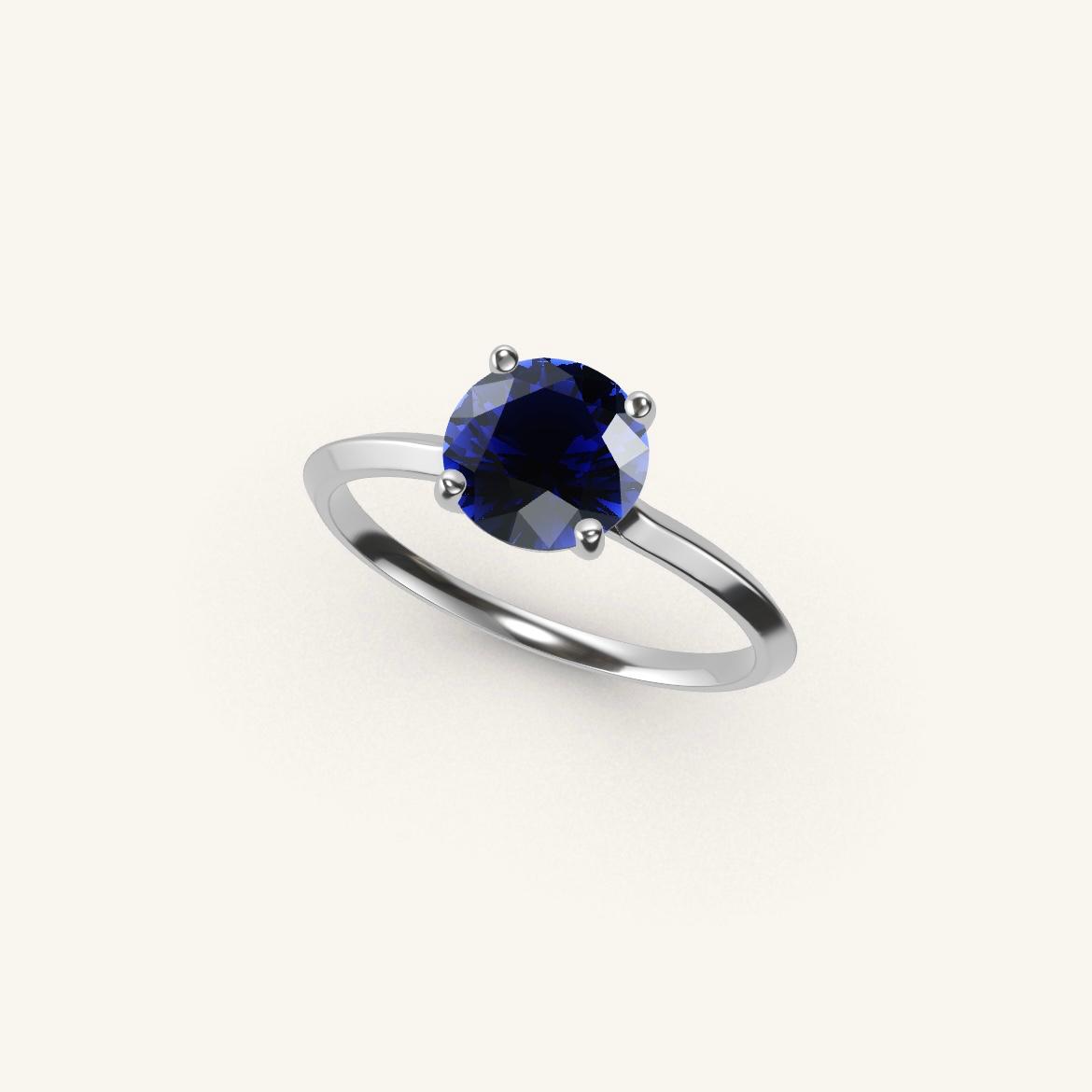 Île Saint-Louis - Round Sapphire - 1 carat - White Gold