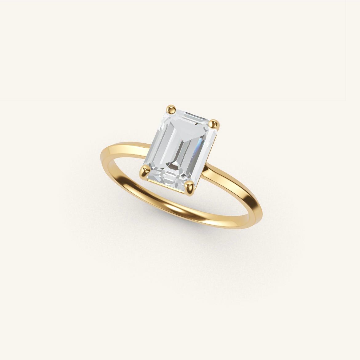 Île Saint-Louis - Diamant Emeraude - 1,4 carat - Or Jaune