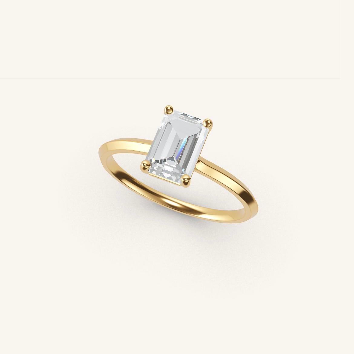 Île Saint-Louis - Diamant Emeraude - 1 carat - Or Jaune