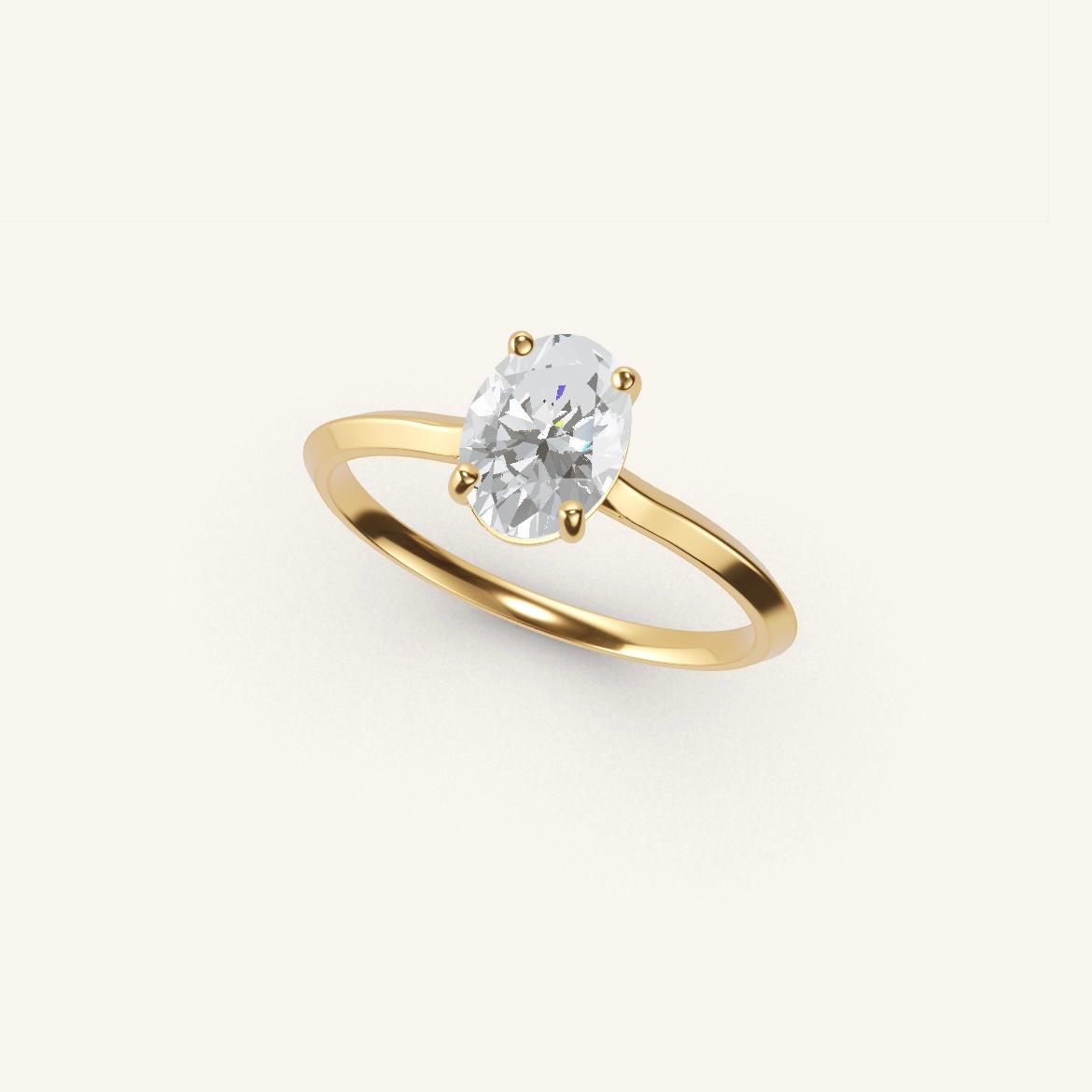 Île Saint-Louis - Oval Diamond - 0.7 carat - Yellow Gold