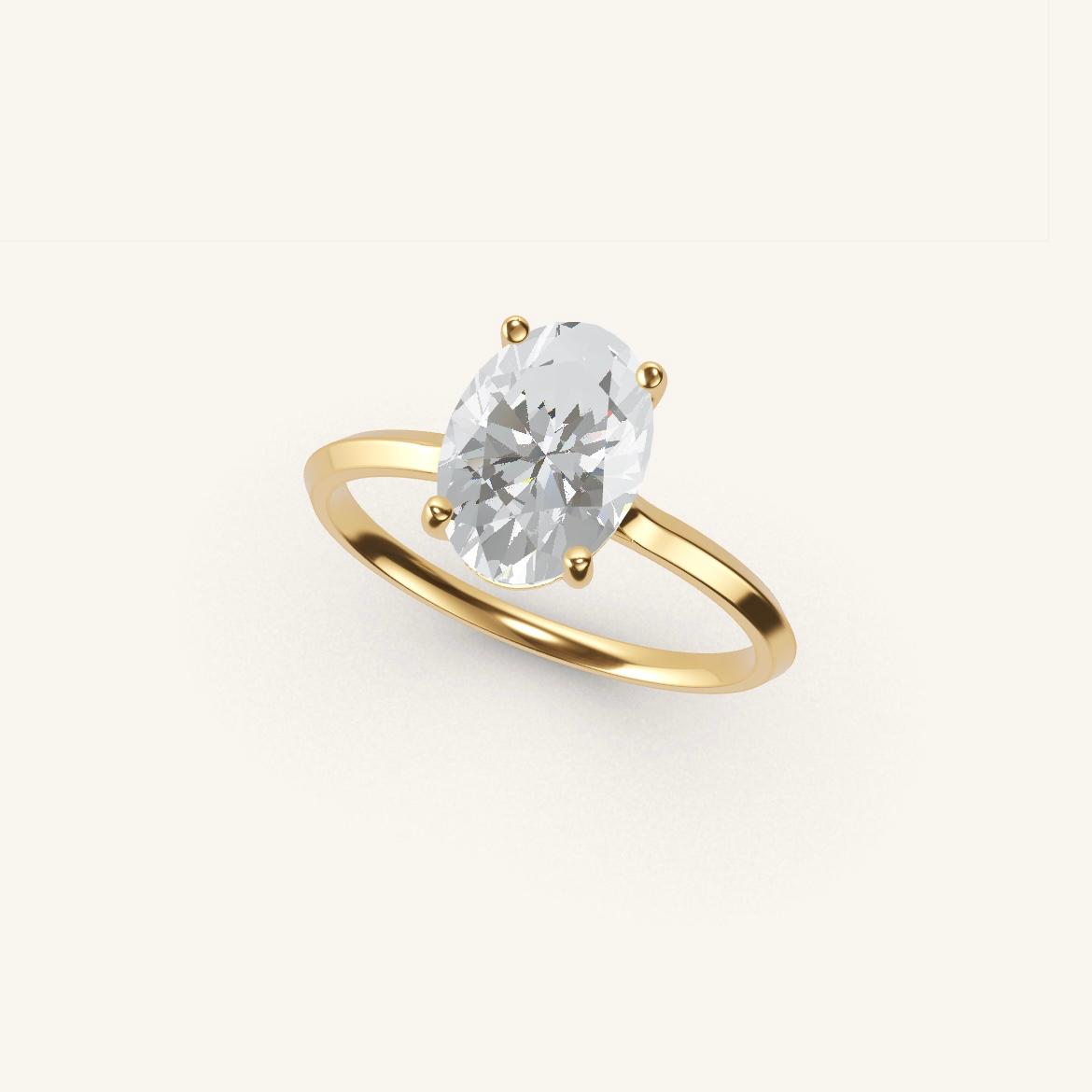 Île Saint-Louis - Oval Diamond - 1.4 carat - Yellow Gold