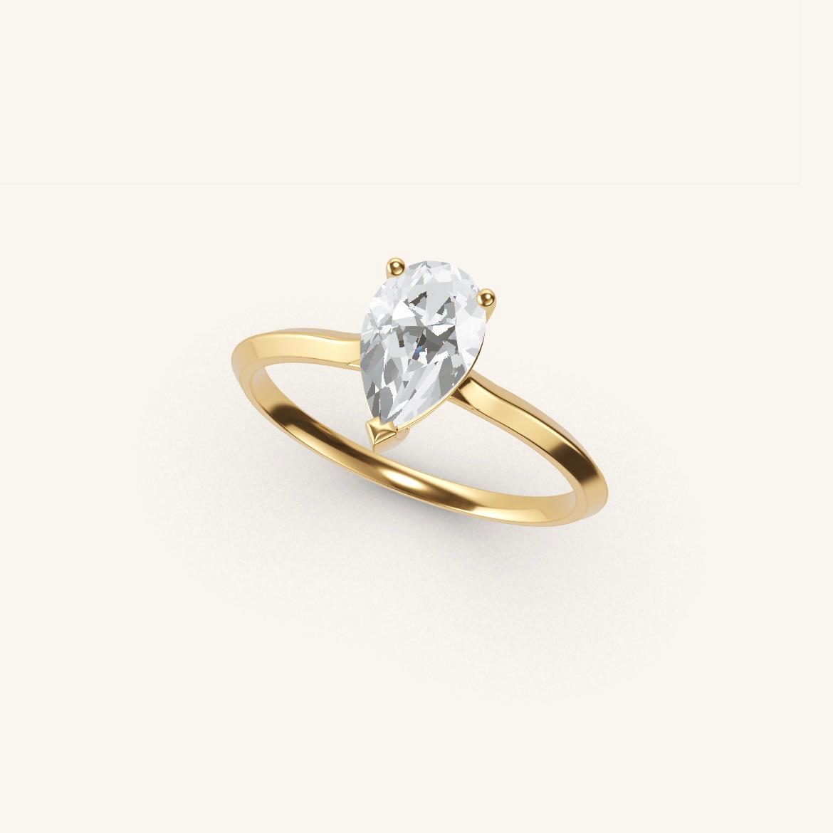 Île Saint-Louis - Pear Diamond - 0.7 carat - Yellow Gold