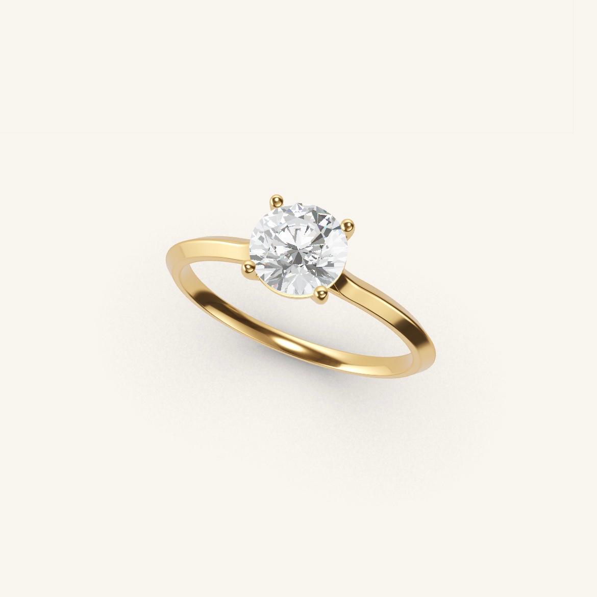 Île Saint-Louis - Round Diamond - 0.7 carat - Yellow Gold