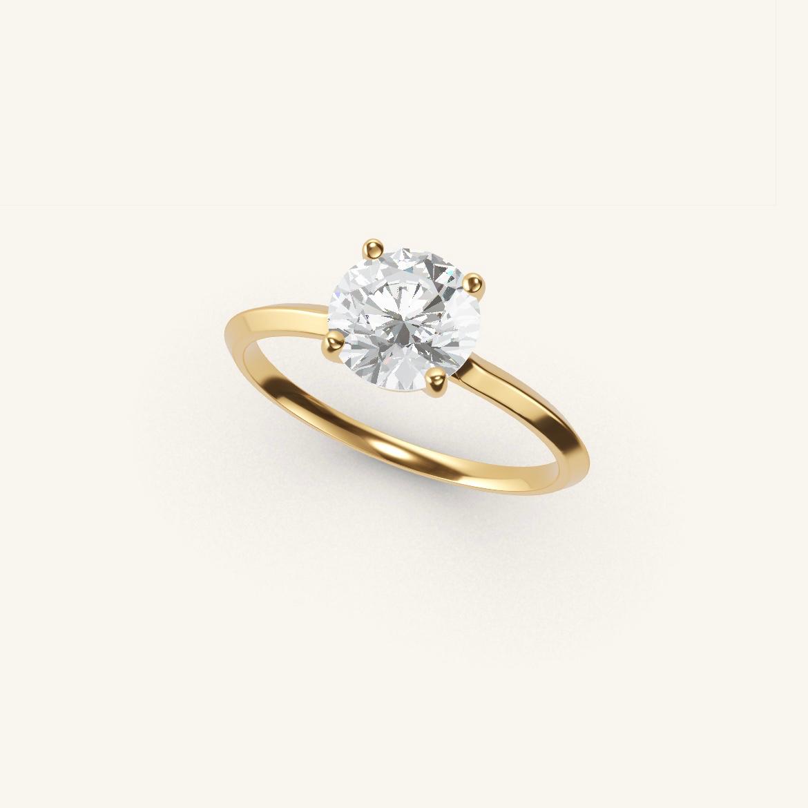 Île Saint-Louis - Round Diamond - 1 carat - Yellow Gold