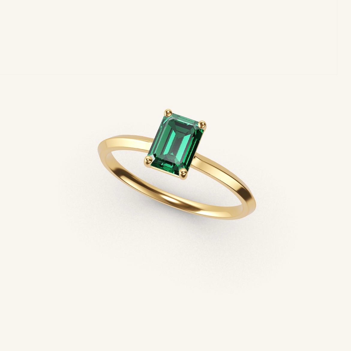 Île Saint-Louis - Emerald Emerald - 0.7 carat - Yellow Gold