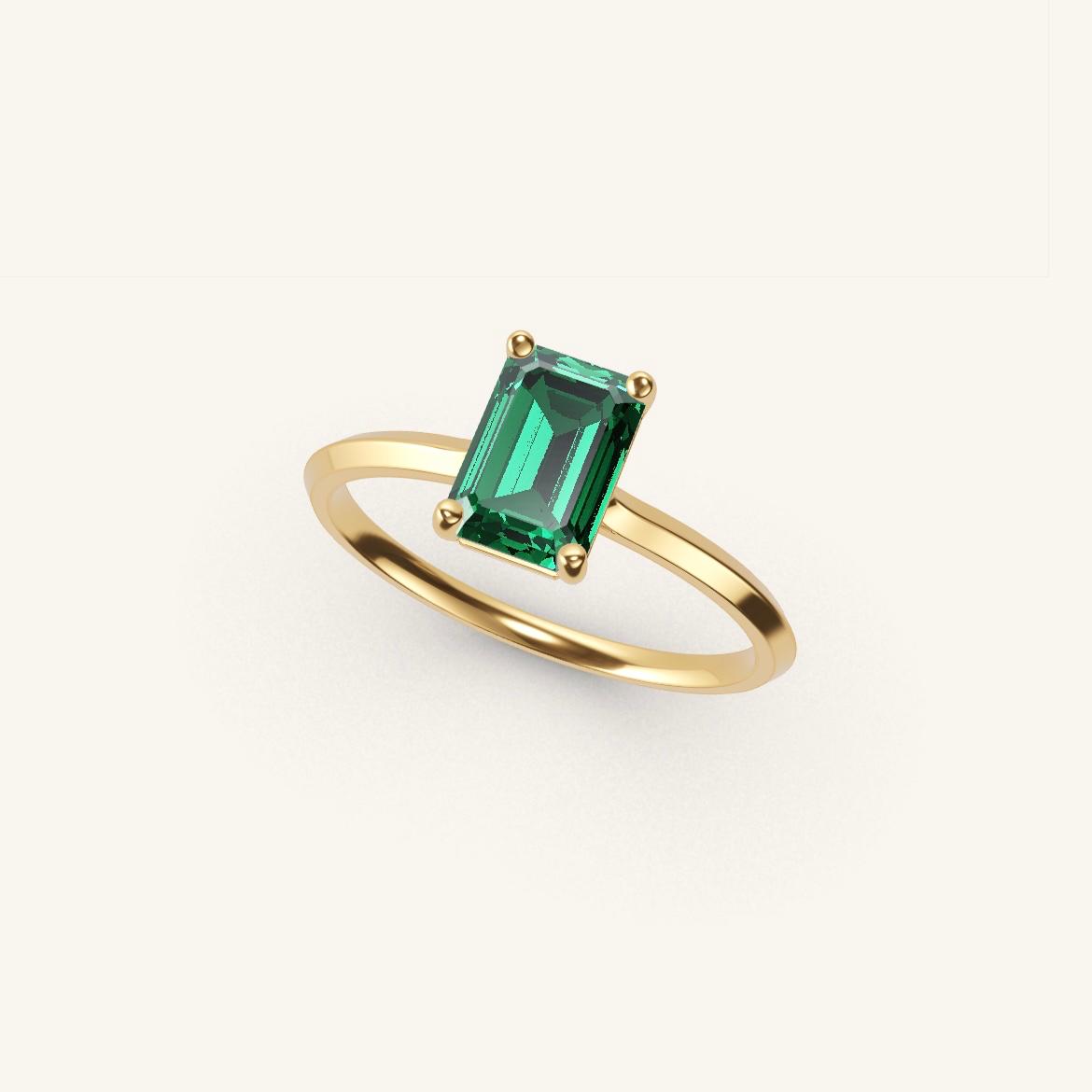 Île Saint-Louis - Emerald Emerald - 1 carat - Yellow Gold