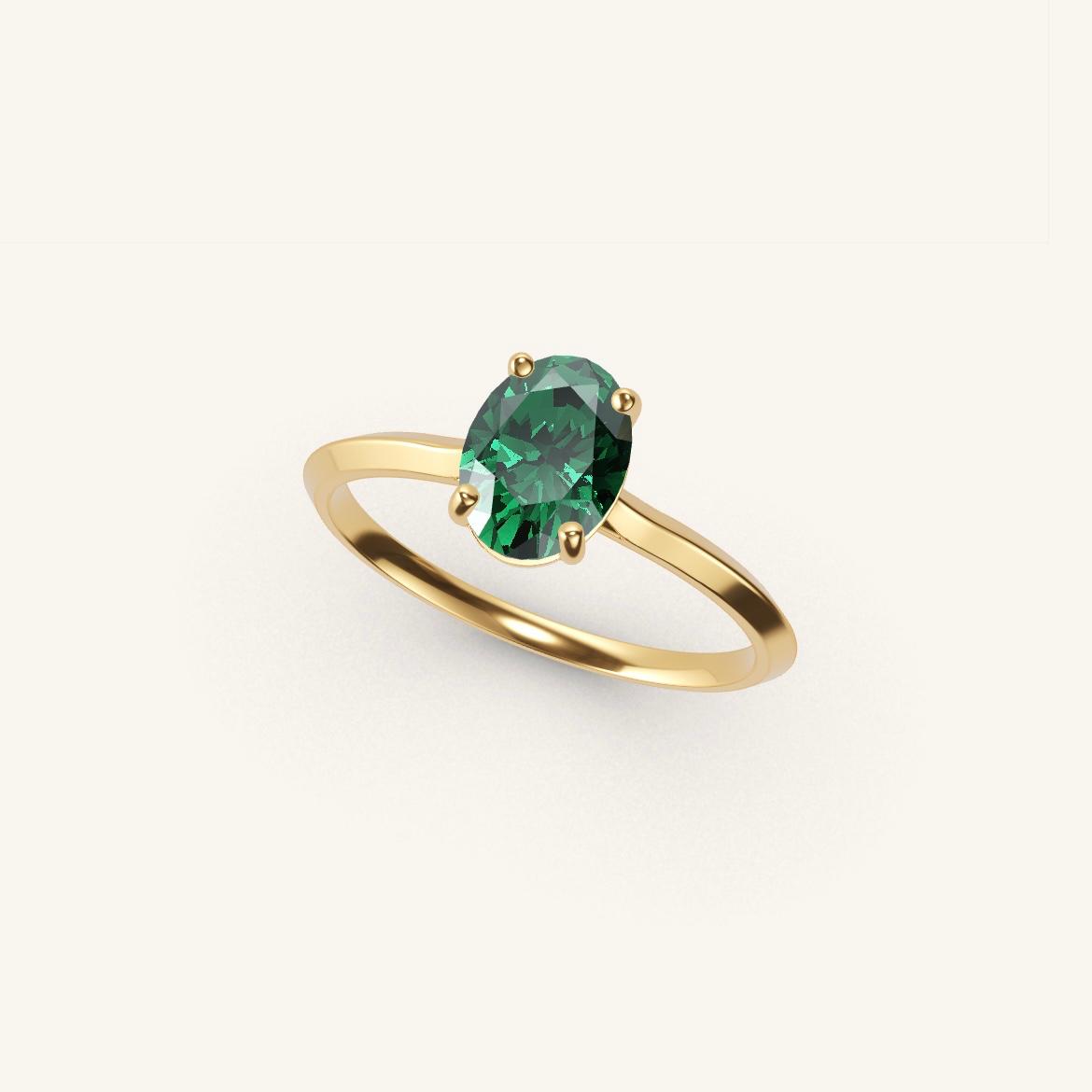 Île Saint-Louis - Oval Emerald - 0.7 carat - Yellow Gold