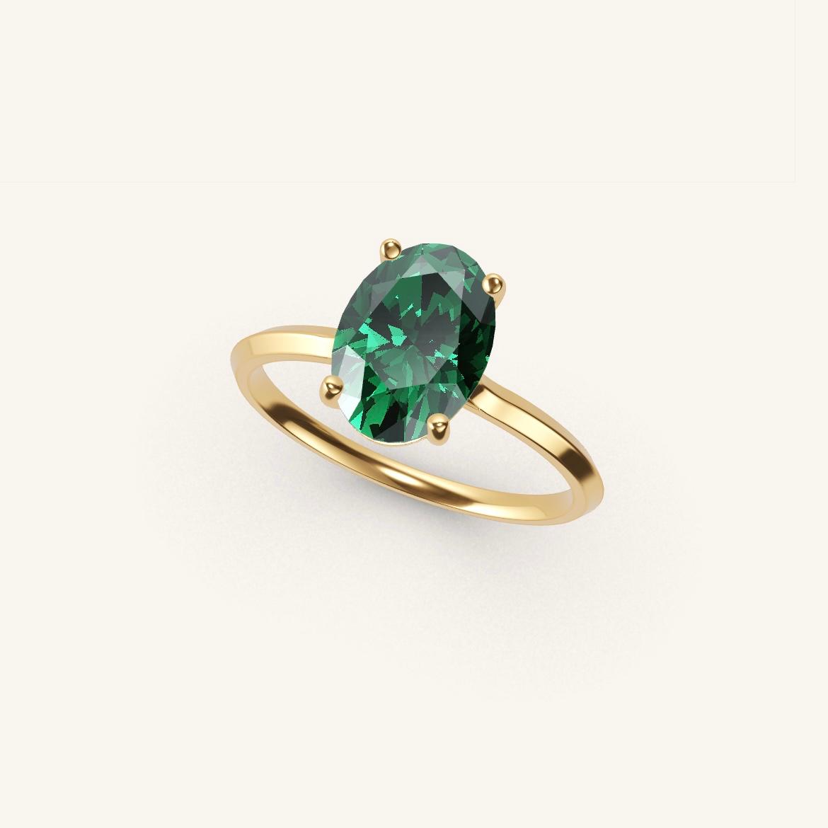 Île Saint-Louis - Oval Emerald - 1.4 carat - Yellow Gold