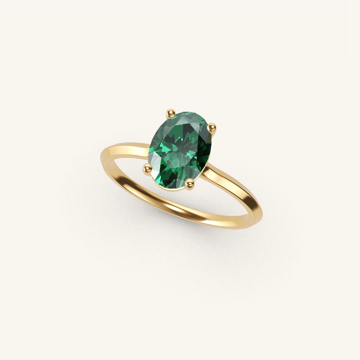 Île Saint-Louis - Oval Emerald - 1 carat - Yellow Gold