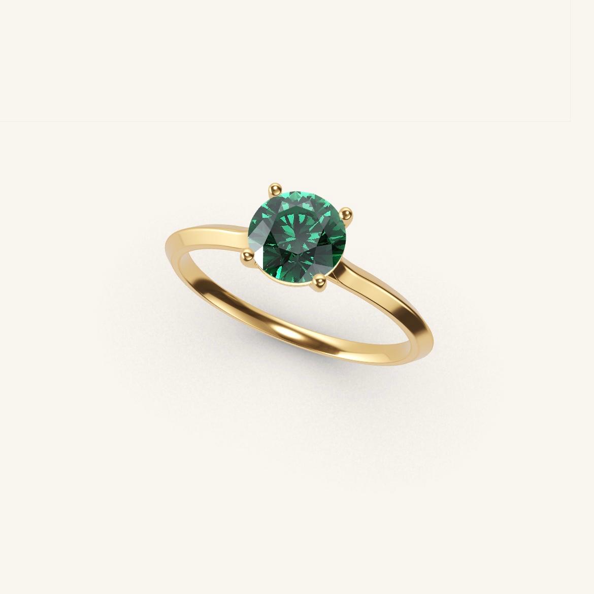 Île Saint-Louis - Round Emerald - 0.7 carat - Yellow Gold