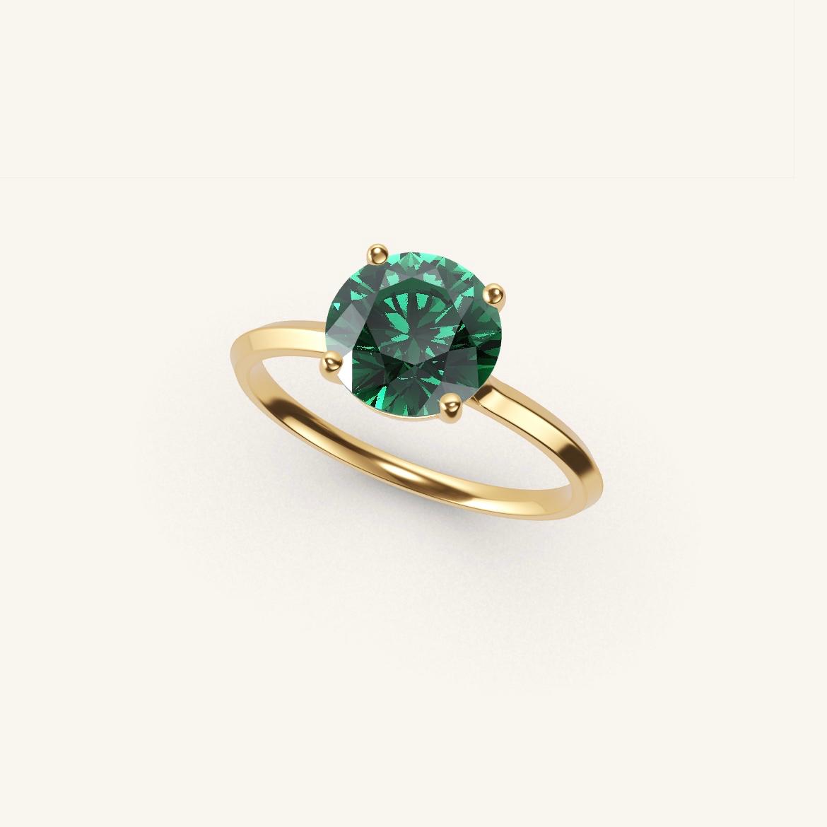 Île Saint-Louis - Round Emerald - 1.4 carat - Yellow Gold