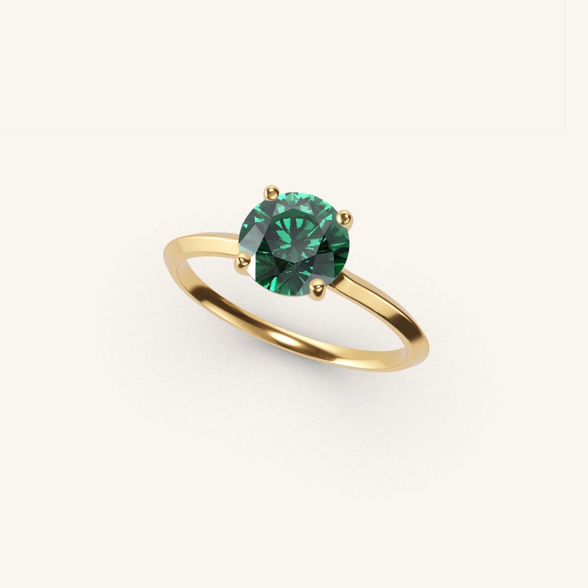 Île Saint-Louis - Round Emerald - 1 carat - Yellow Gold