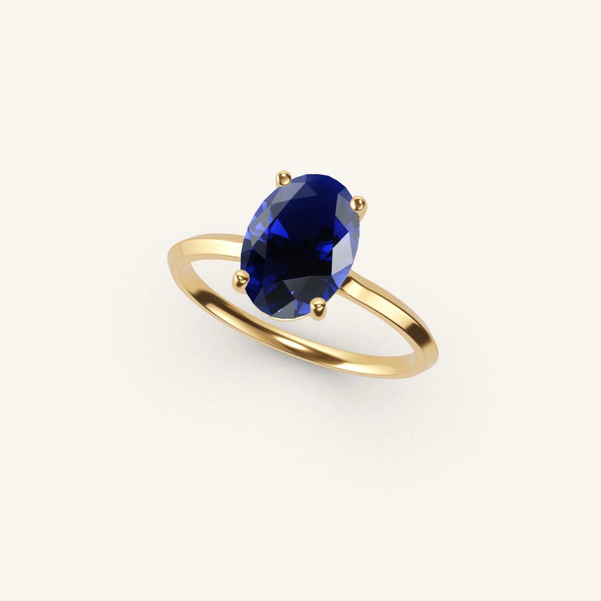 Île Saint-Louis - Saphir Ovale - 1,4 carat - Or Jaune