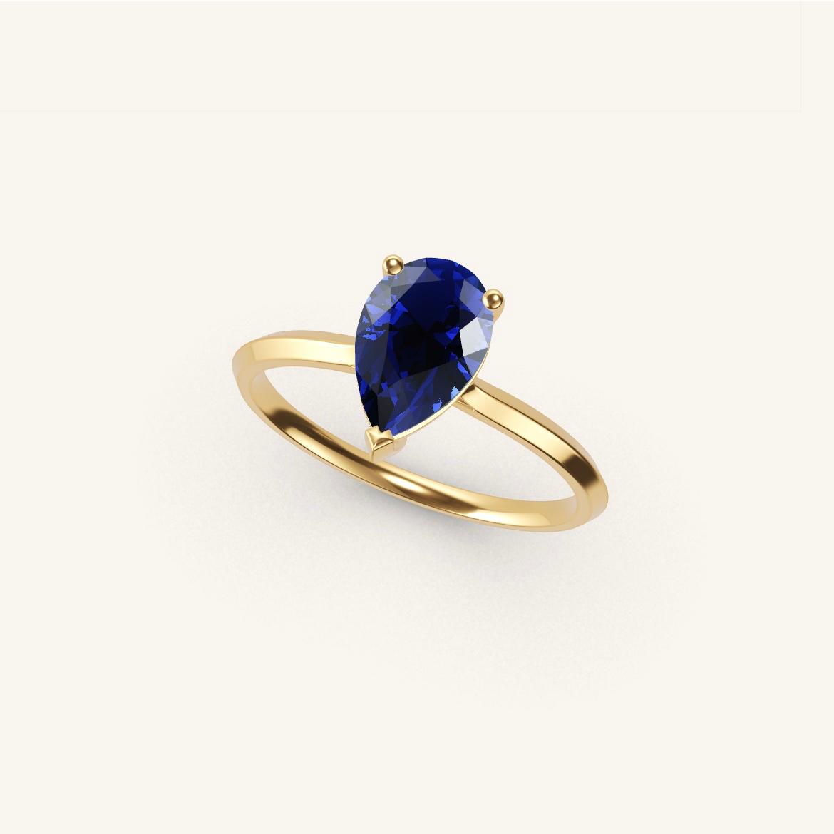 Île Saint-Louis - Pear Sapphire - 1 carat - Yellow Gold