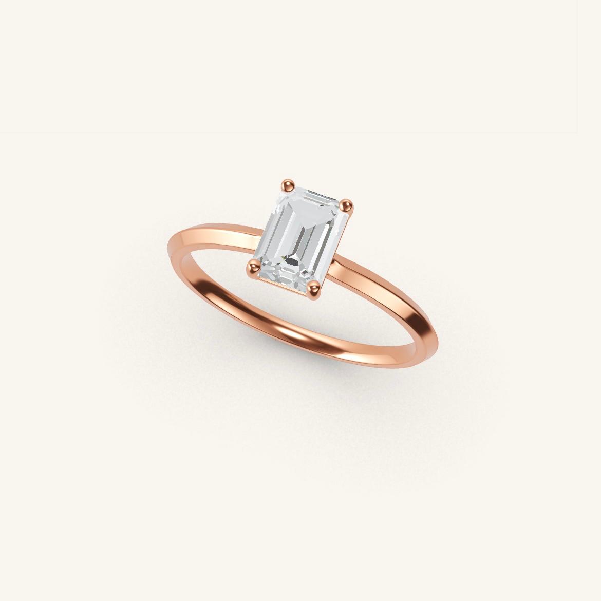 Île Saint-Louis - Emerald Diamond - 0.7 carat - Rose Gold