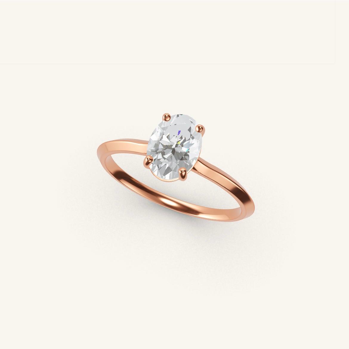 Île Saint-Louis - Oval Diamond - 0.7 carat - Rose Gold