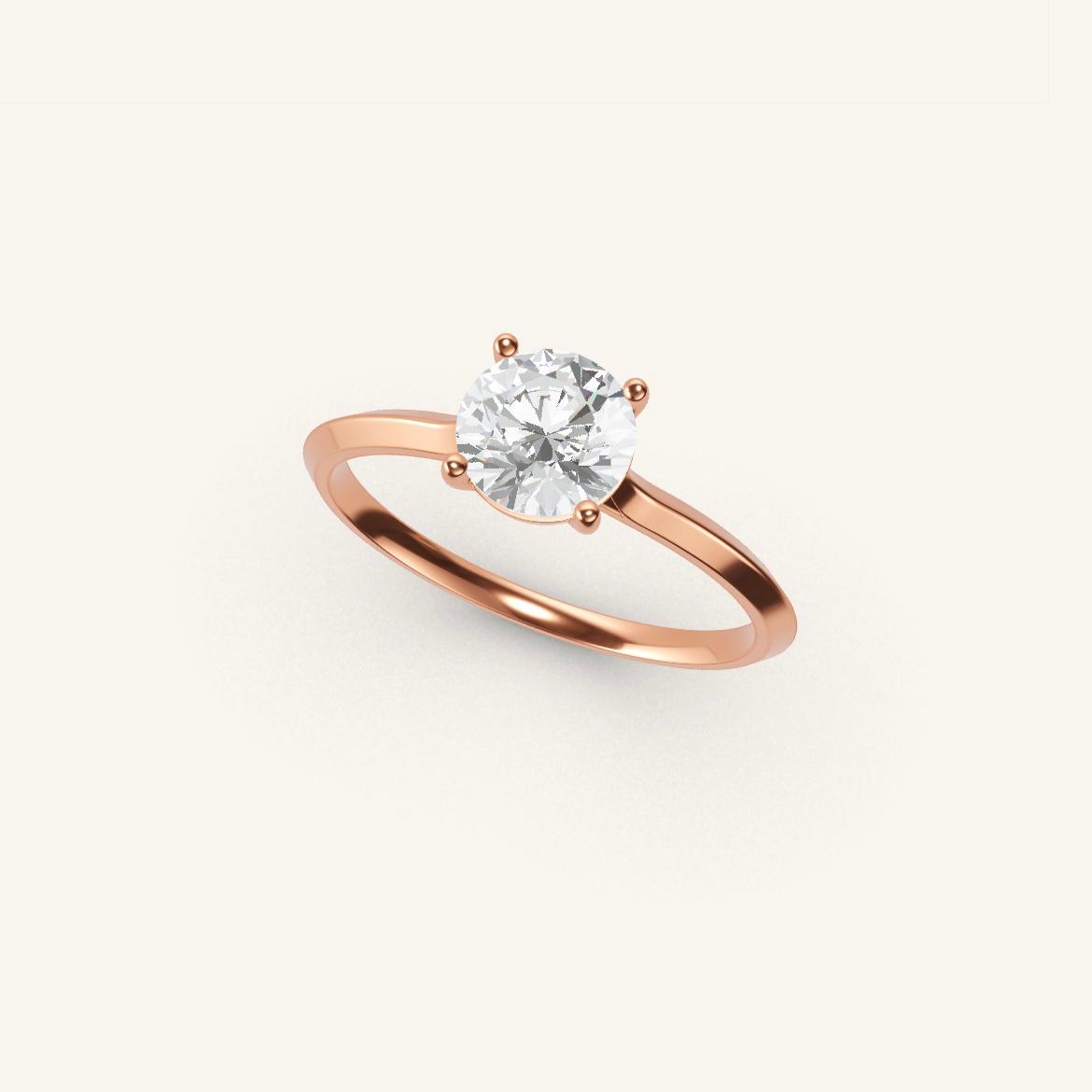 Île Saint-Louis - Round Diamond - 0.7 carat - Rose Gold