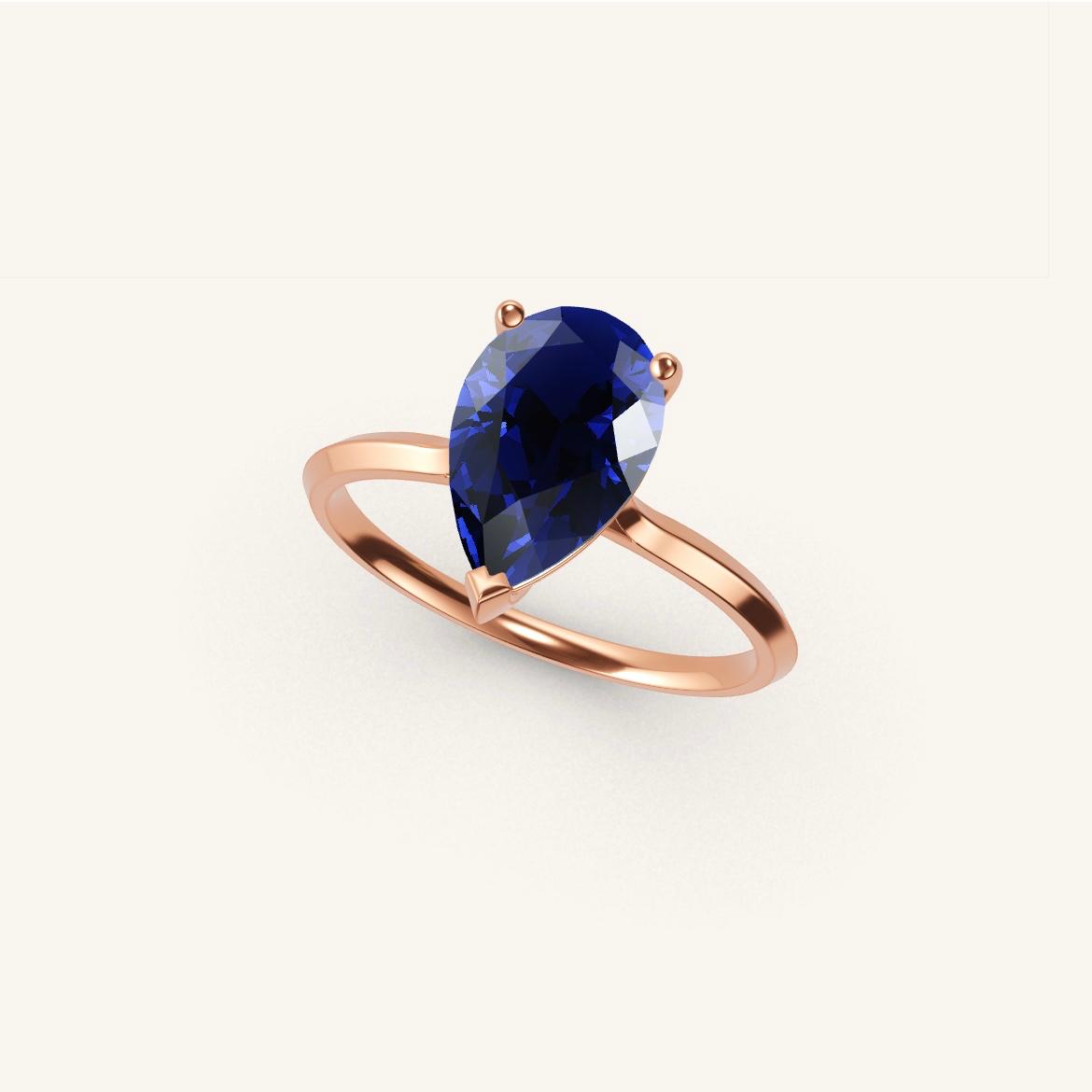Île Saint-Louis - Saphir Poire - 1,4 carat - Or Rose