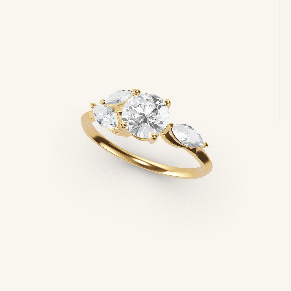 Tuileries - Round Diamond - 0.7 carat - Yellow Gold