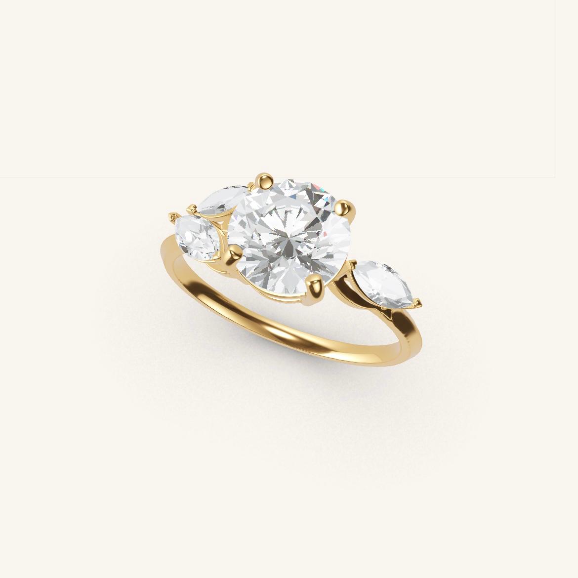 Tuileries - Diamant Rond - 1,4 carat - Or Jaune