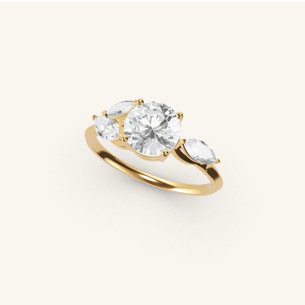 Tuileries - Round Diamond - 1 carat - Yellow Gold