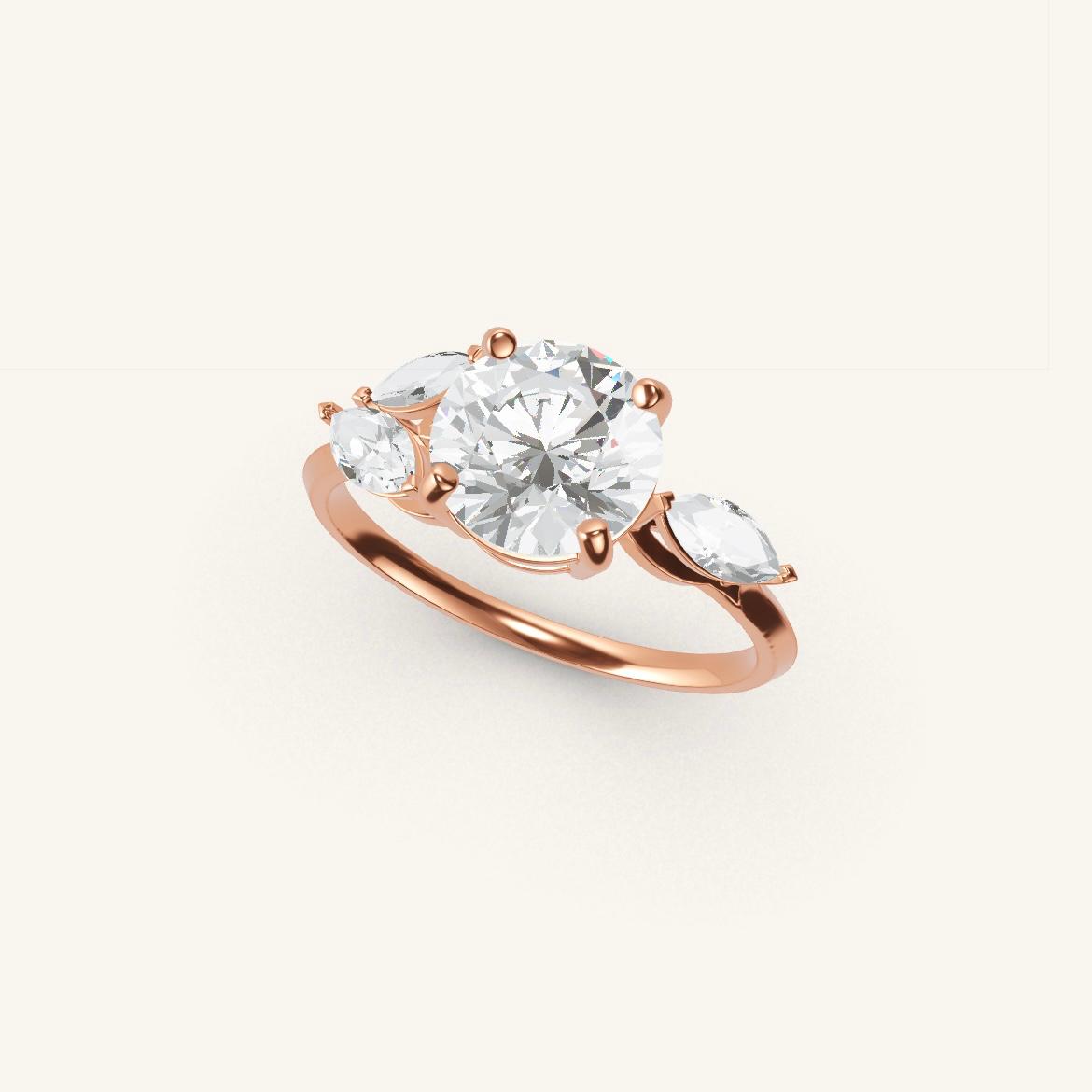 Tuileries - Diamant Rond - 1,4 carat - Or Rose