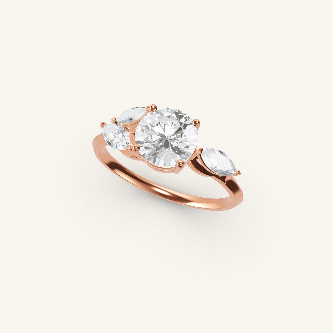 Tuileries - Round Diamond - 1 carat - Rose Gold