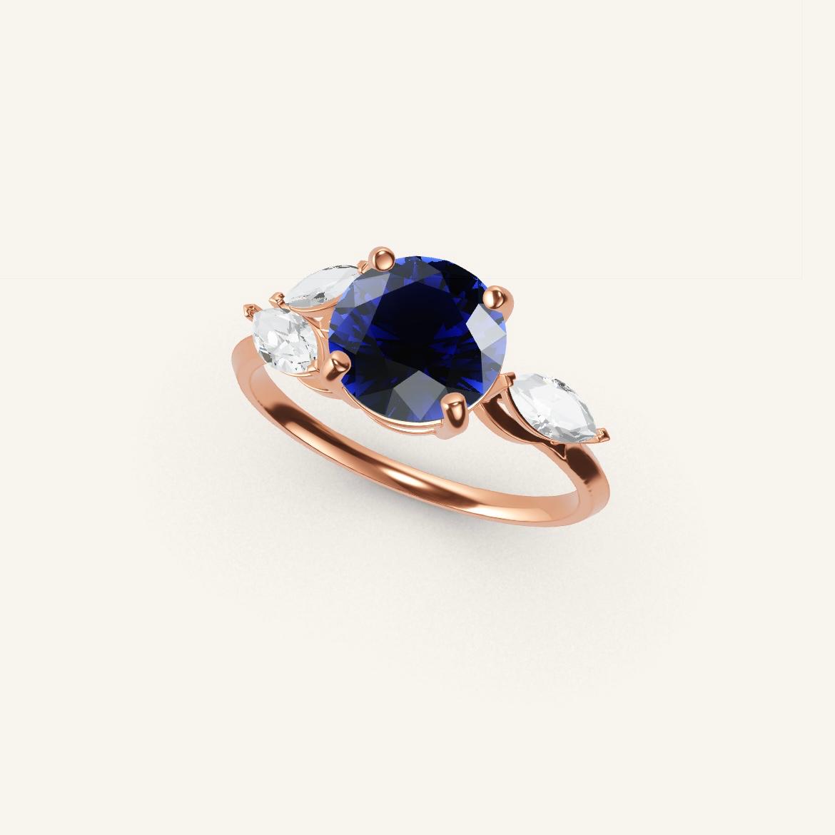Tuileries - Round Sapphire - 1.4 carat - Rose Gold